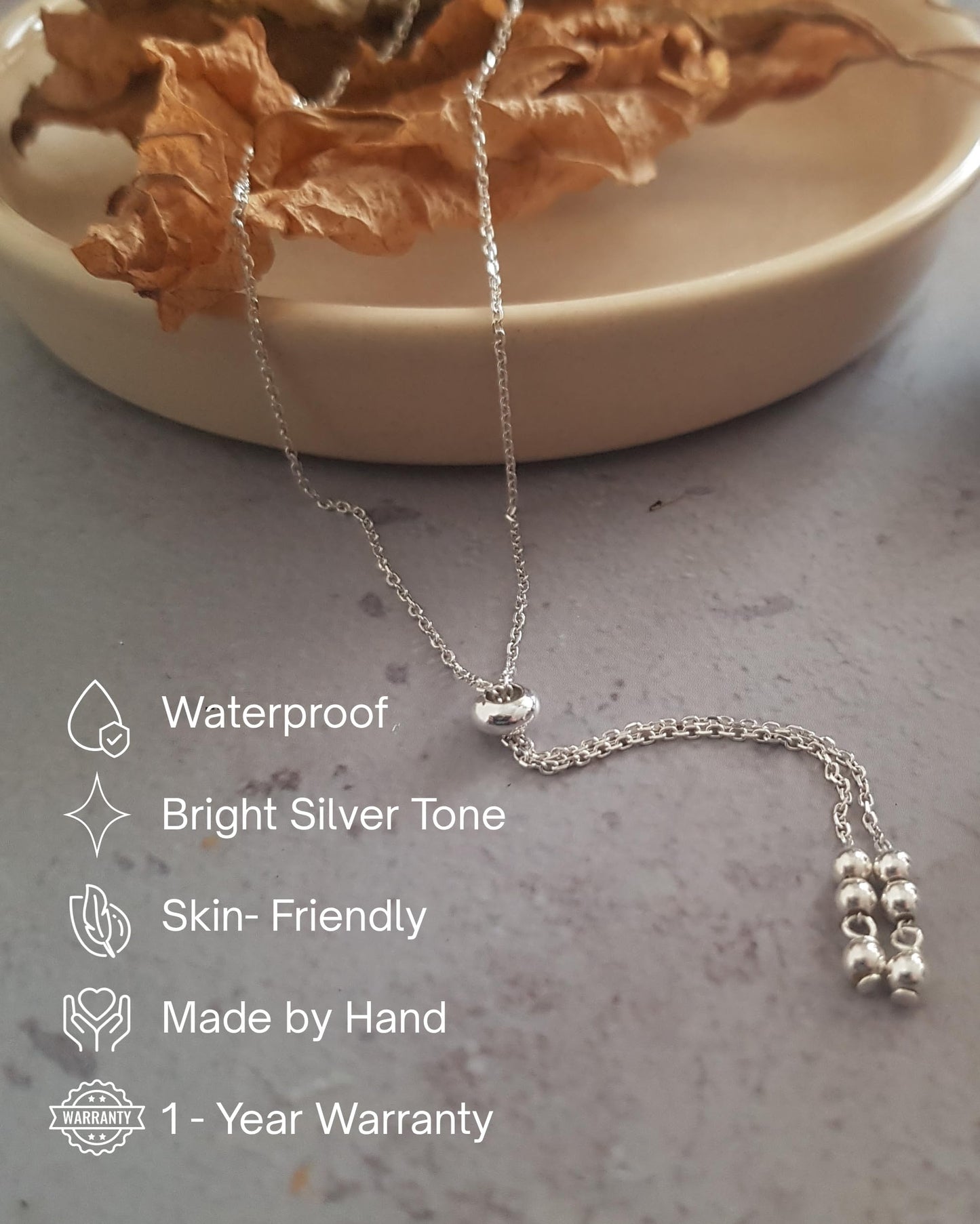 Annika Bella Silver Lariat Necklace, Silver Necklaces for Women, Drop Y Design, Feminine Jewelry, Evening Wear Jewelry, Gift for Her, Wedding Accessories