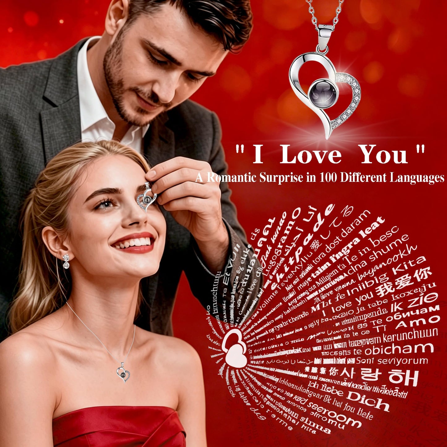 Preserved Color Real Rose Eternal Flowers Rose Gifts for Mom Grandma Wife Girlfriend Gifts for Her Christmas Birthday Anniversary with I Love You Necklace