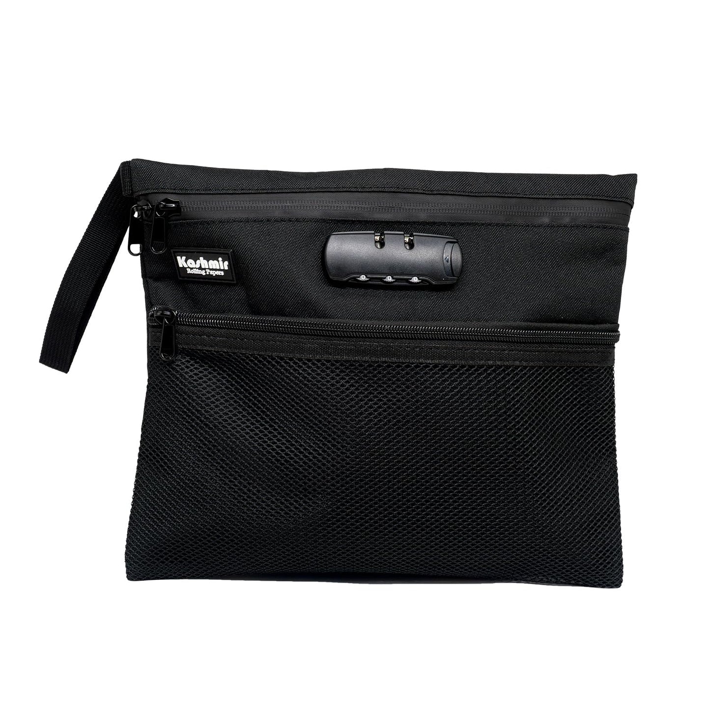 Kashmir Money Bag with Lock 12" x 10" – Waterproof Smell-Proof Cash & Document Organizer with Zipper & Combo Lock – Lockable Pouch for Travel, Business, Passports, Valuables & Notary Supplies
