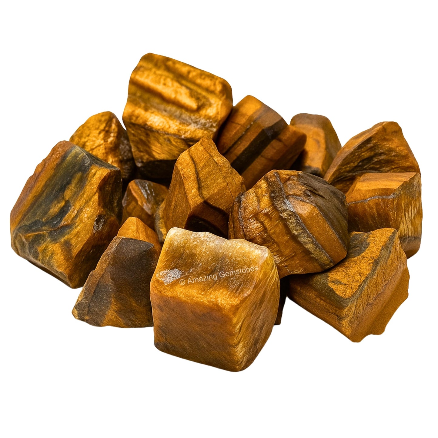 Amazing Gemstone Tiger Eye Raw Crystals and Healing Stones, Natural Rocks for Tumbling and DIY Raw Stones and Crystals (1 Piece)