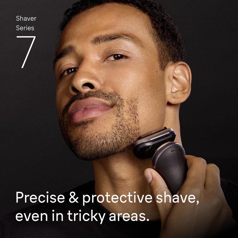 Braun Electric Shaver for Men, Series 7 7171cc, Wet & Dry Shave, Turbo & Gentle Shaving Modes, Waterproof Foil Shaver with Precision Trimmer, Space Grey