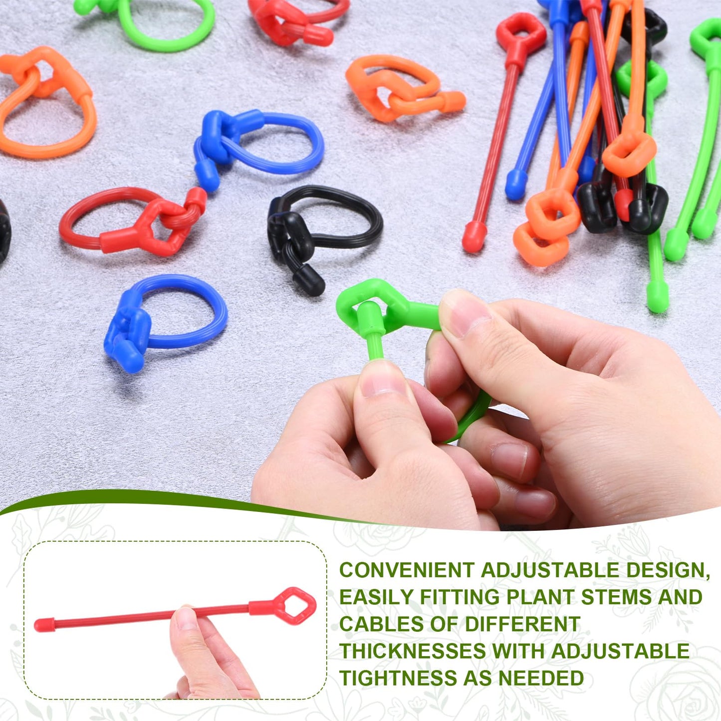 M METERXITY 12-Pack Adjustable Plant Ties, 10inch/25.4cm Silicone Flexible Multi-Function Sturdy Garden Twist Tie for Plant Support/Tree/Shrub/Vine, Reusable Support Twine [Red]