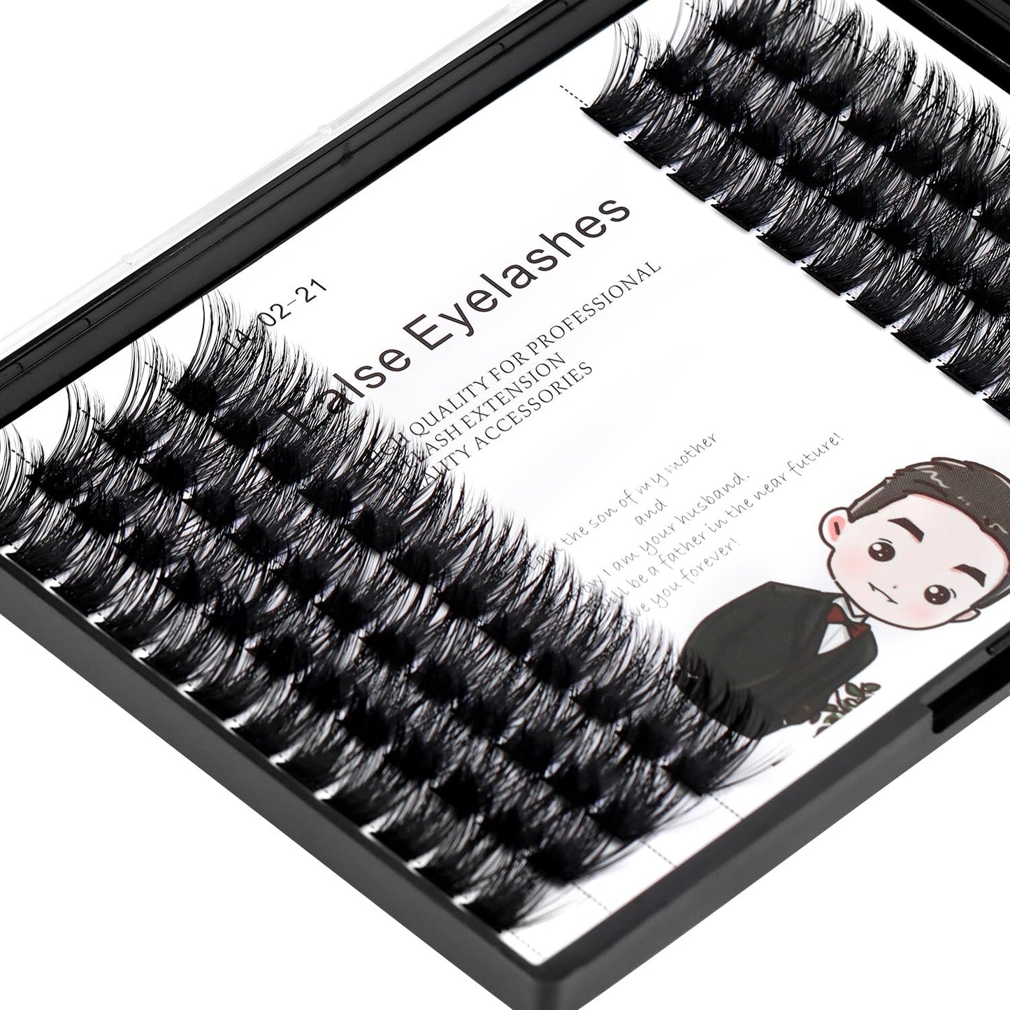 Bodermincer 84 Clusters D Curl Wide Cluster False Eyelash Volume Lashes Natural Eyelashes Set DIY Eyelash Extension 3D Effect Glue Bonded Band Individual Lash Home Eyelash Extension (16MM)