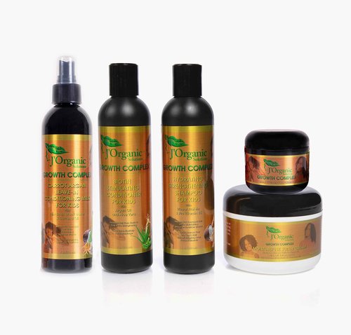 J'Organic Solutions Kids Curl Care Kit - Leave-In Conditioner, Hair Moisturizer, Scalp Stimulator, Shampoo & Conditioner for Kinky, Coily, Wavy Hair Types