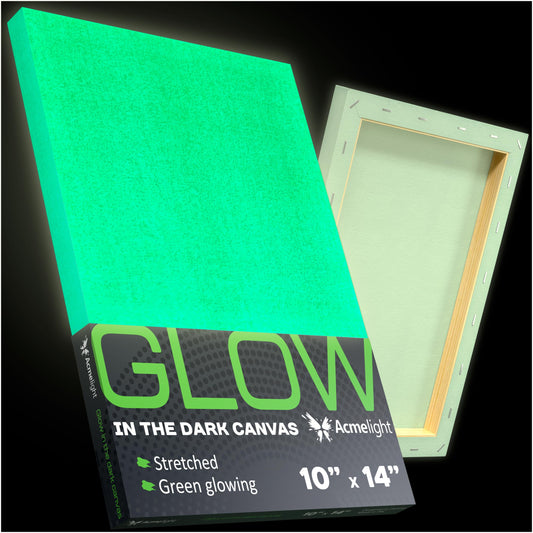 Acmelight Glow in the Dark Canvas Boards – 2 Pack of 10×14″ Painting Panels – Neon-Ready Art Canvases for Acrylic, Oil & Glow Paints – Art Supplies for Artists, Kids & Students