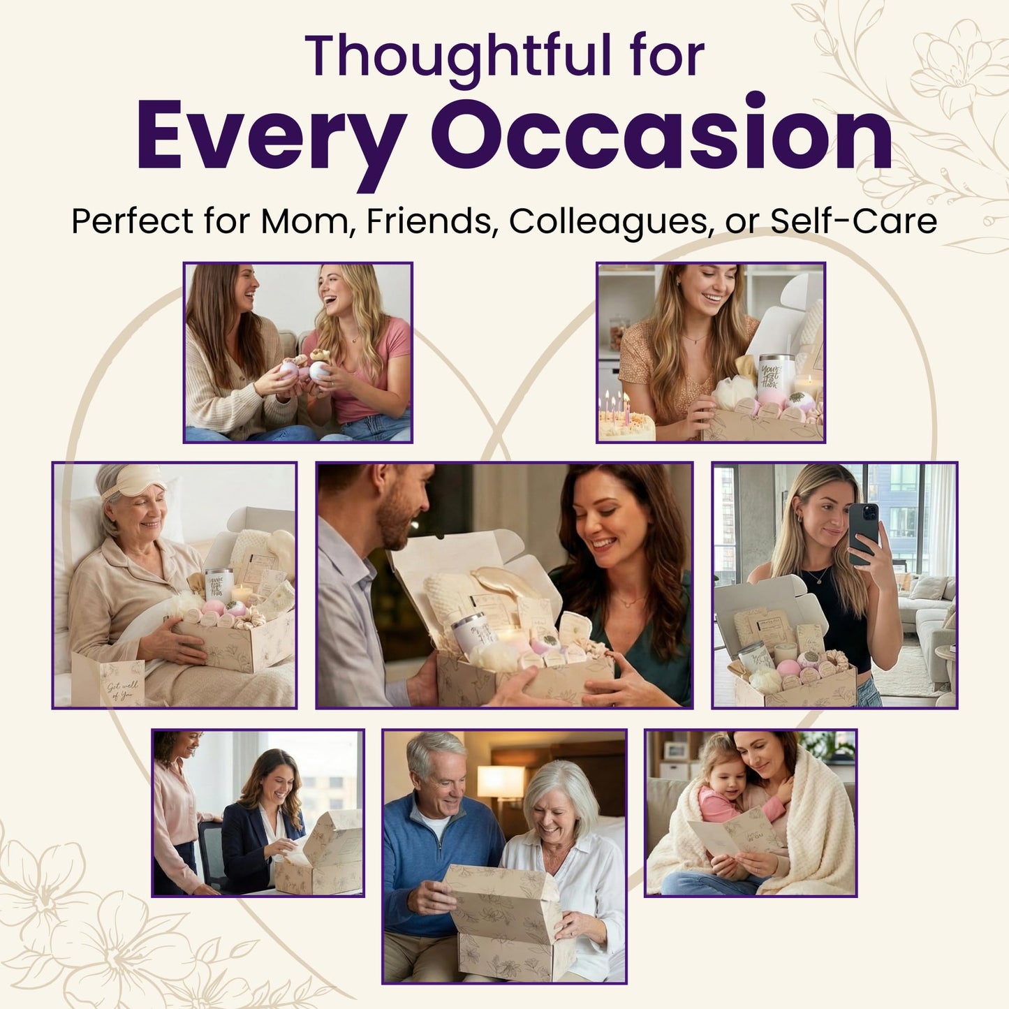 16 Pcs Self Care Gifts for Women - Relaxing Spa Gift Basket for Women, Unique Birthday & Get Well Soon Care Package for Her, Thinking of You Gift Set for Mom, Wife, Sister, Friend
