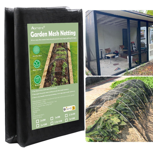 Abimars Thicker Garden Mesh Netting, 10’ x 33’ Ultra Fine Black Plant Row Covers for Vegetables Plants Fruits Flowers Protection, Nano PPT, Shading Rate 30%