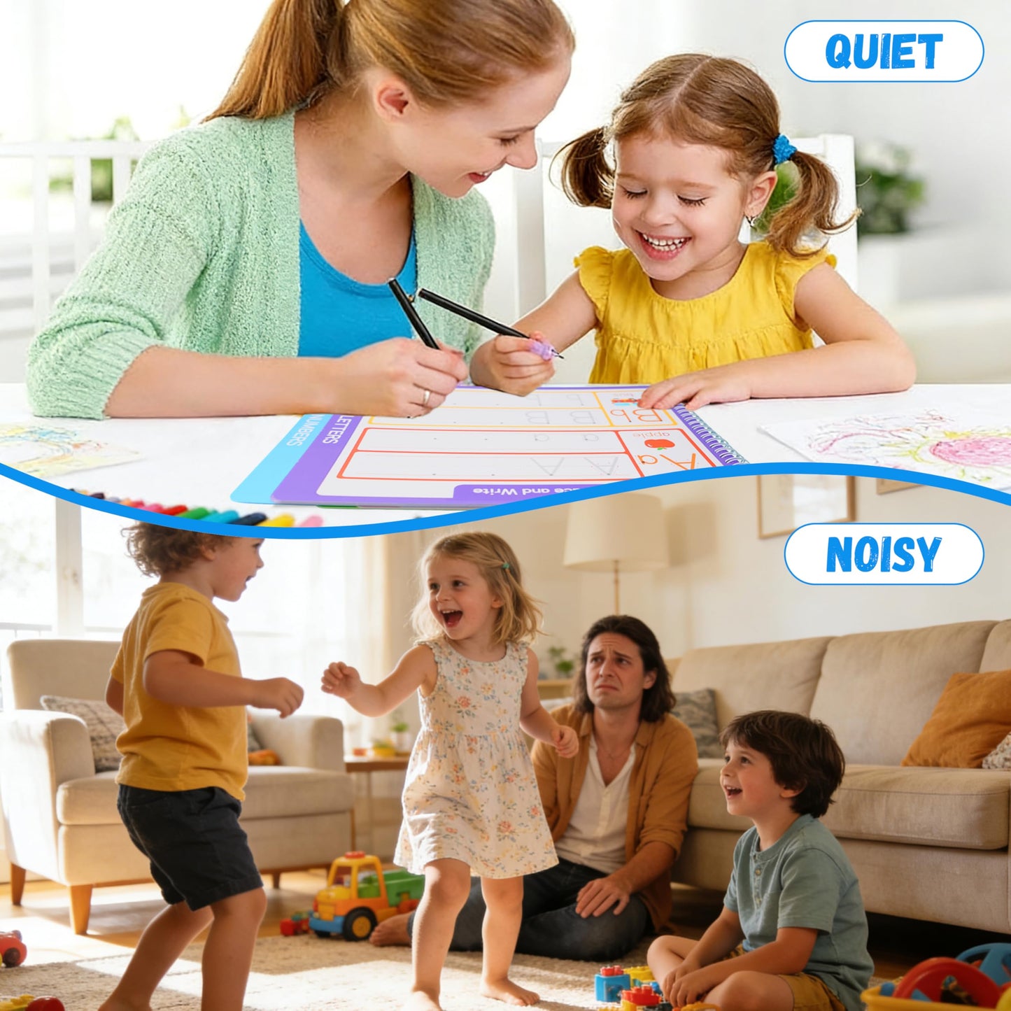 Lumikidz Preschool Learning Activities - Toddler Handwriting Practice and Tracing Books for Kids Ages 3-5, Montessori Busy Book, ABC Letter Number Workbooks, Autism Educational Gift for Boys and Girls