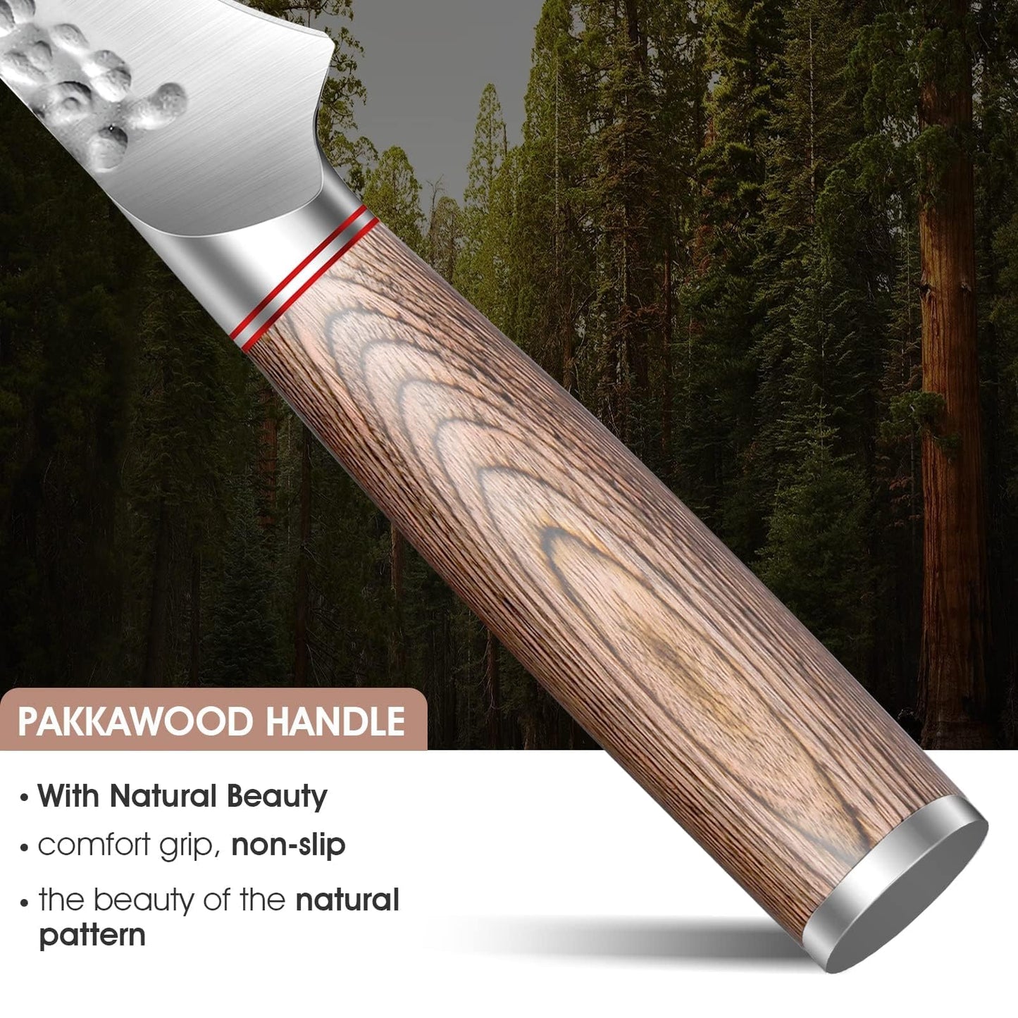 Huusk Boning Knife for Meat Cutting, 6.5" Hand Forged Japanese Fillet Knife for Meat Fish Poultry, Deboning Butcher Knives for Processing with Ergonomic Pakkawood Handle, Gift Box for Cooking lovers