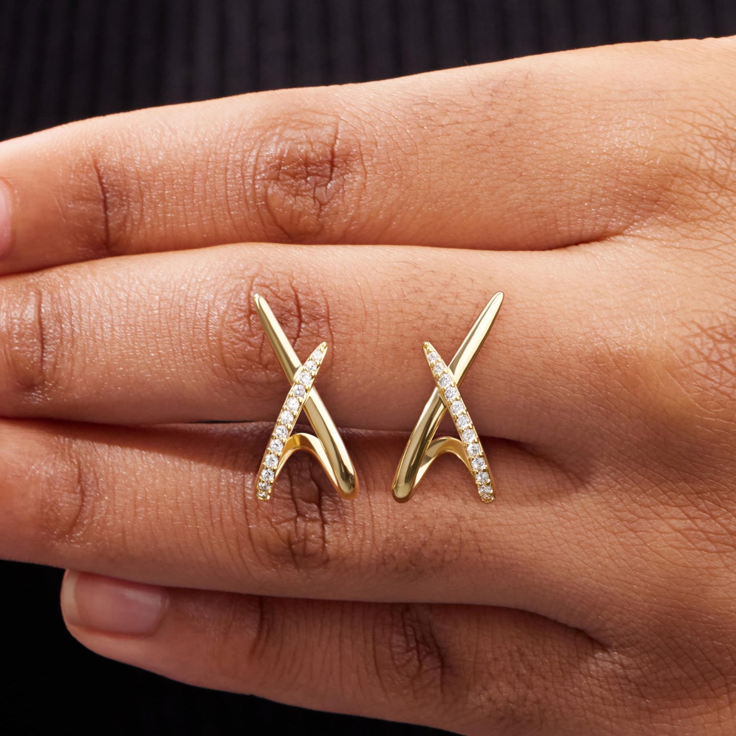 14K Gold Plated Unique Stud Earrings for Women Trendy, Dainty Simple Minimalist Gold Stud Earrings, 925 Silver Post Hypoallergenic Earrings for Sensitive Ears Women Old Money Jewelry Fashion Gifts