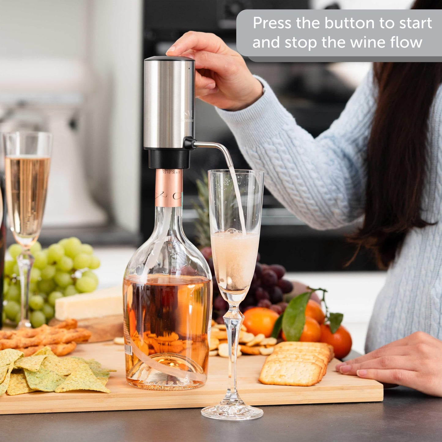 Rechargeable Electric Wine Bottle Opener Set with Wine Aerator, Foil Cutter, Bottle Stoppers, and Wine Aerator Pourer Spout — Perfect for Home, Bar, Parties & Outdoors
