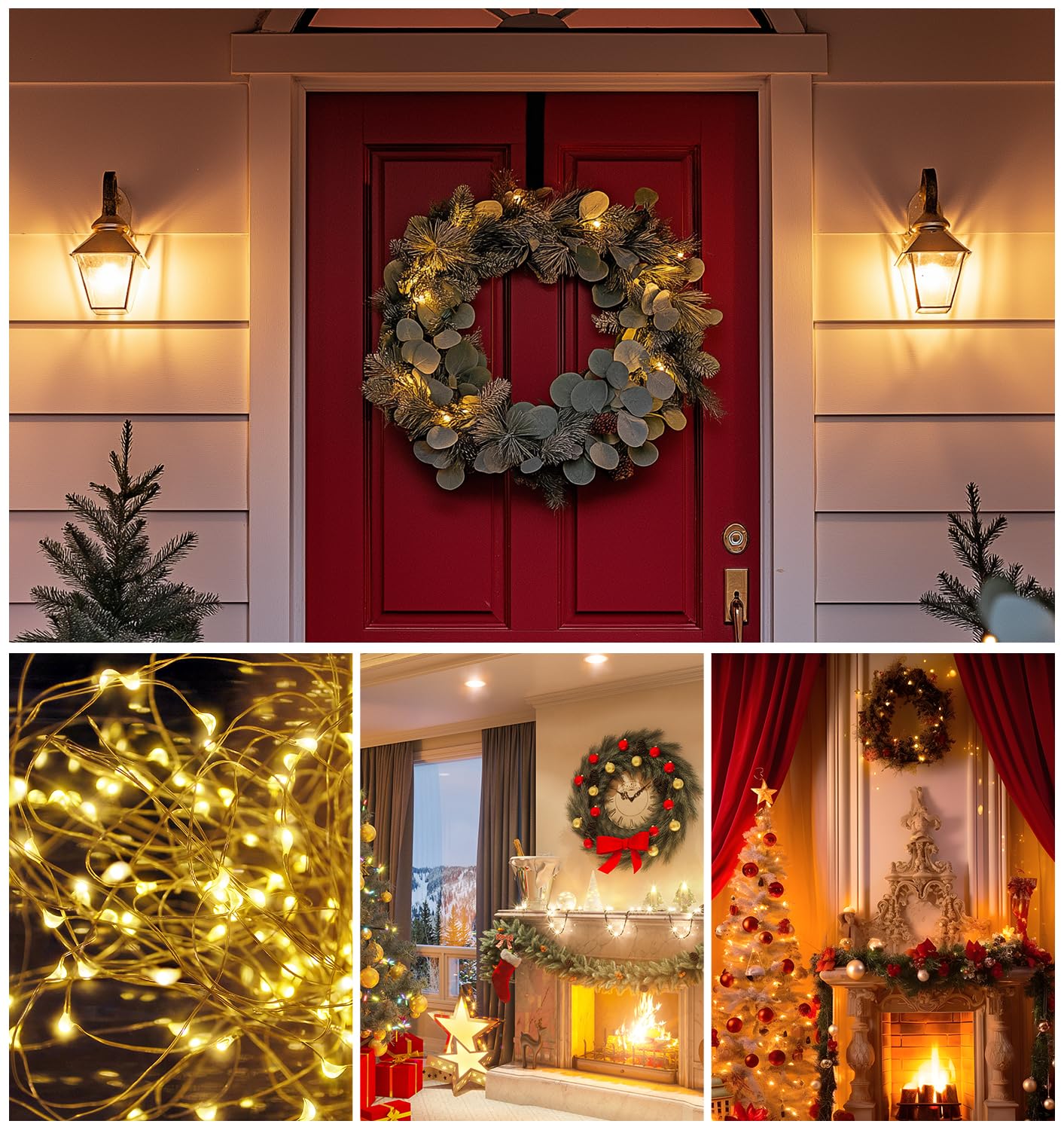12 Inch 10 Sets Metal Floral Hoop Centerpiece with Wood Stands and LED Fairy Lights, Gold Metal Rings for Christmas Party Dream Catcher Wedding Table Wreath Decor, Wall Hanging Wreaths