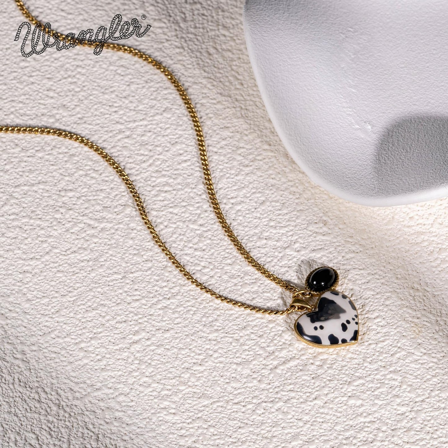 Montana West x Wrangler Western Pendant Necklace for Women 14k Gold Silver Heart Statement Turquoise Cowgirl Vintage Trendy Fashion Jewelry WNS-1129G-BK