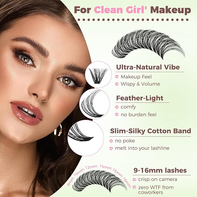 Lash Clusters Kit DIY Lash Extension Kit Colored Cluster Lashes Eyelash Extension Kit Individual Lashes with Lash Bond and Seal,Lash Tweezers Natural Look RITALASH(30D+40D+50D+40D Colored Kit,9-16mm)