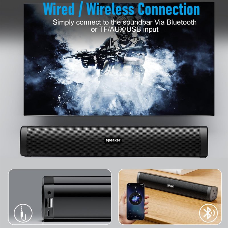 Dnil Portable Long bar Speaker, Bluetooth Wireless Speaker, a Wireless Bluetooth Speaker Suitable for Indoor and Outdoor use, Ideal for TV, Parties, the Beach, and Vacations.