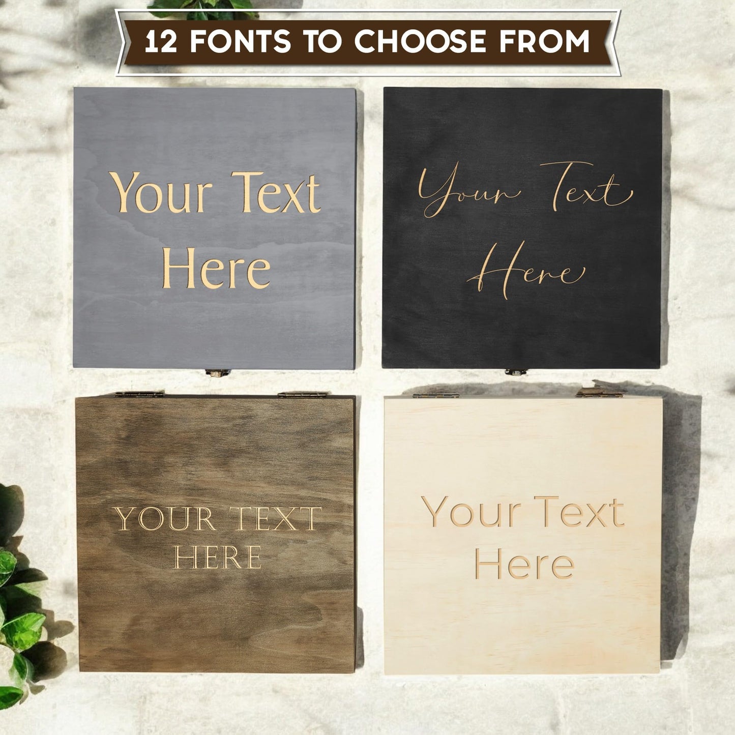 ENGRAVE MY MEMORIES Personalized Wooden Keepsake Box - Custom Memory Box for Photos Jewelry Letters Rustic Memento Storage Box for Wedding, Anniversary, Birthday, Graduation & Retirement Gifts