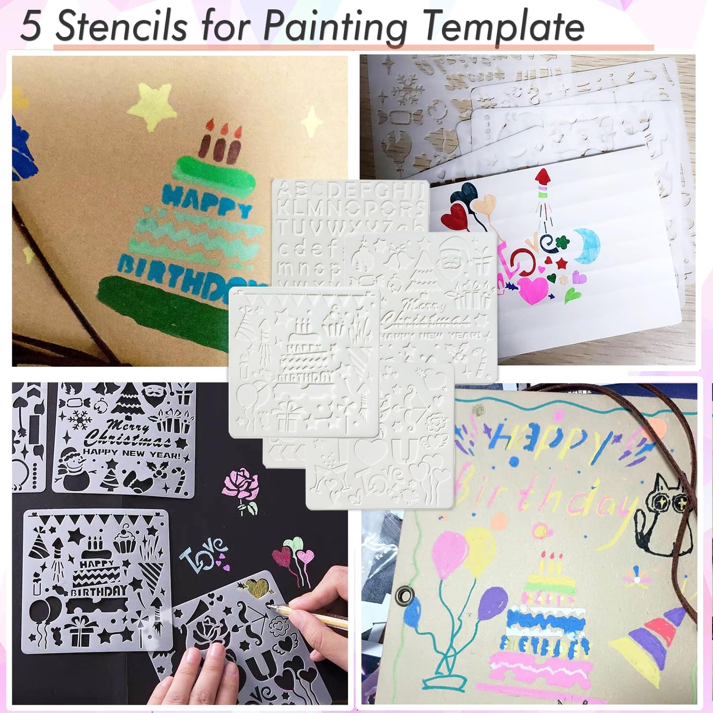 Card Making Supplies For Adults and Kids,Card Making Kits 28 Blank Greeting Cards and Envelopes with Supplies And Stamp Set- Giftable DIY Greeting Card Set- Happy Birthday Christmas Thank You