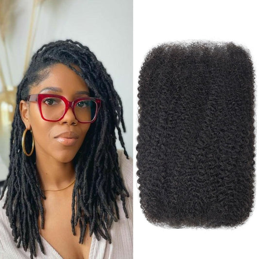 Afro Kinky Curly Human Hair Bulk – 100% Real Human Hair for Loc Extensions, Braiding, Mini Twists, Crochet & Loc Repair (16 inch, I pack (50g)