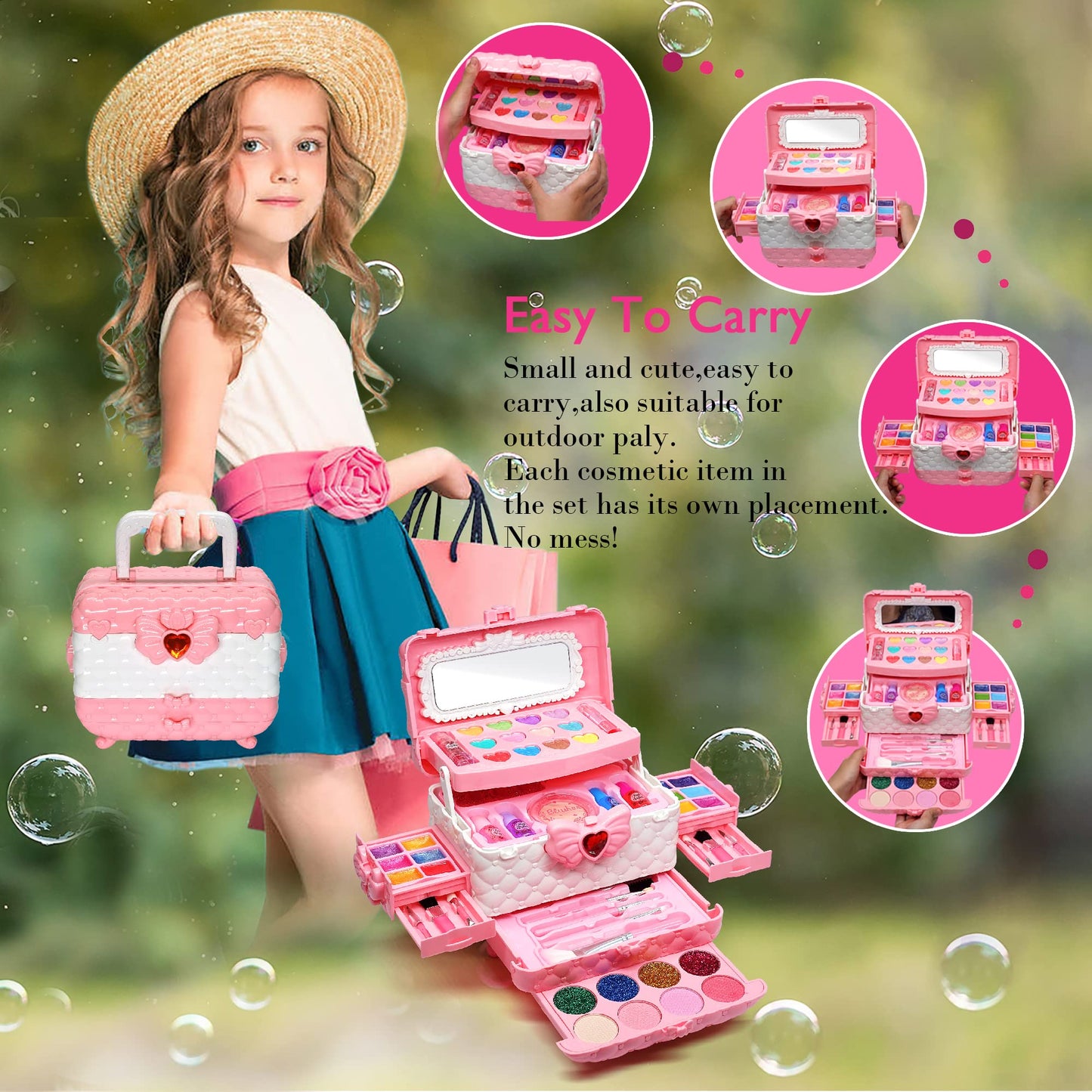 Kids Makeup Sets for Girls - Kids Makeup Sets for Girls 5-8, Maquillaje para Niñas, Play Make Up Kit, Best Toys for Little Girl,Princess Toddler Kid Stuff, Ages 3456789 10 Year Old Girl Birthday Gifts