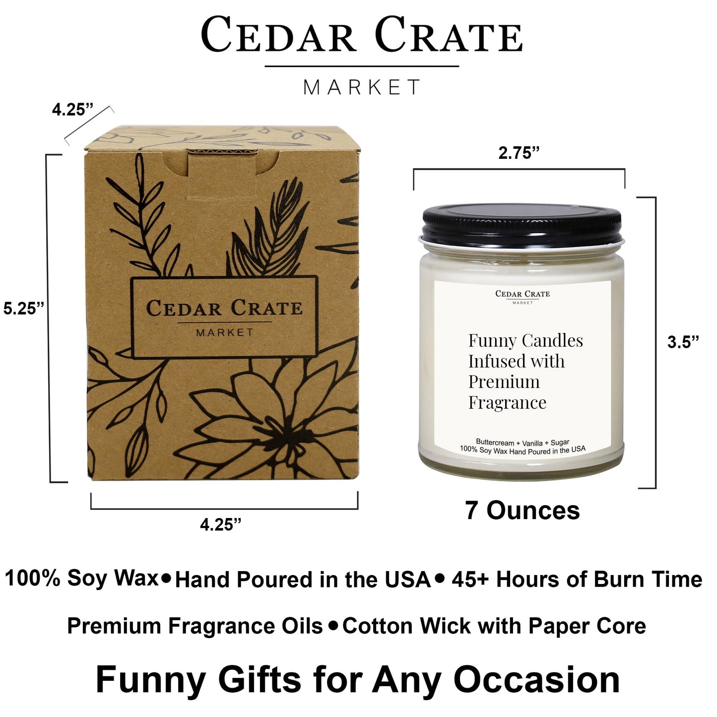 Cedar Crate Market - Funny Birthday Candle - Born in The 1900's, Funny Birthday Gift, Buttercream Vanilla Cake Scented Candle, Soy Wax, Unique Gift for Women, Men, Friends, Coworkers, Milestone