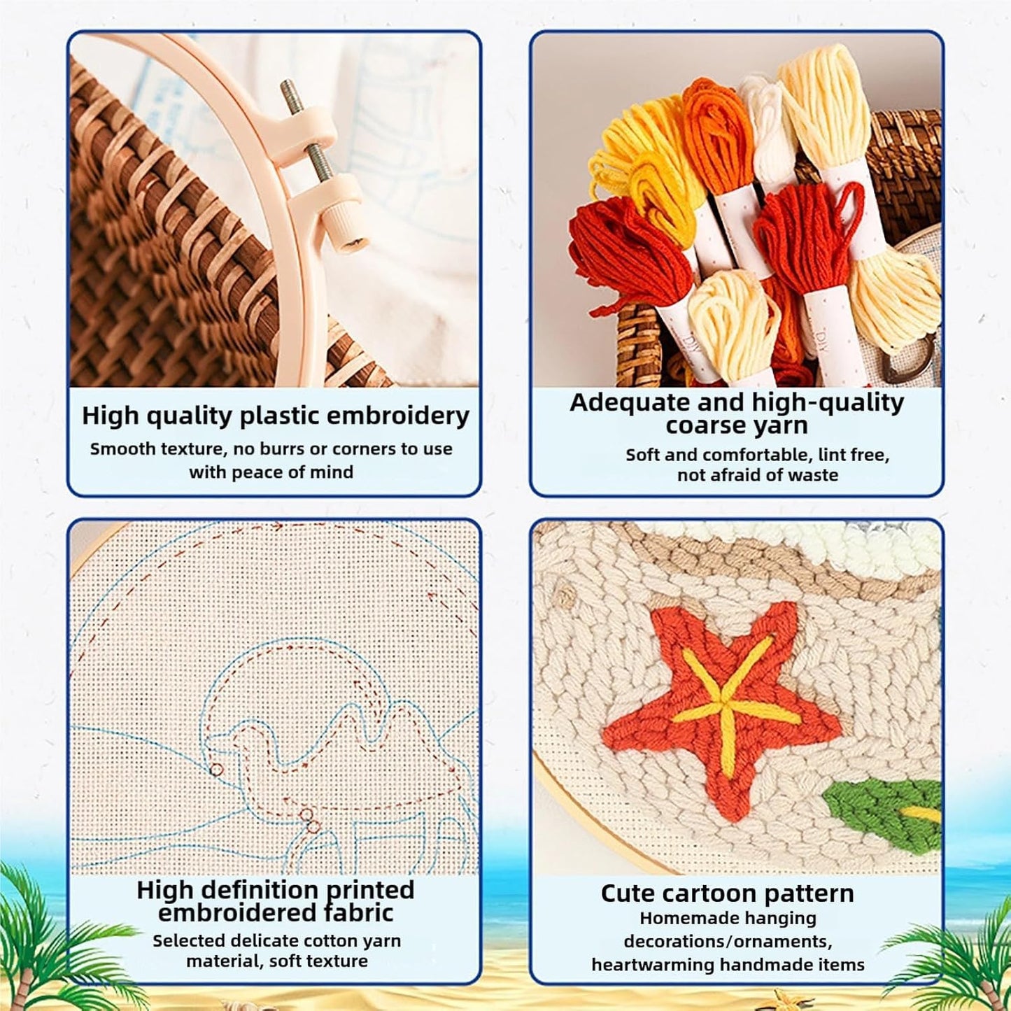 Punch Needle Kit for Beginners, Punch Stitching Kit for Adults, Needle Punch Kits for Adults, Squirrel Holding a Pine Cone, DIY Embroidery Set for Art Crafts & Festival Decoration