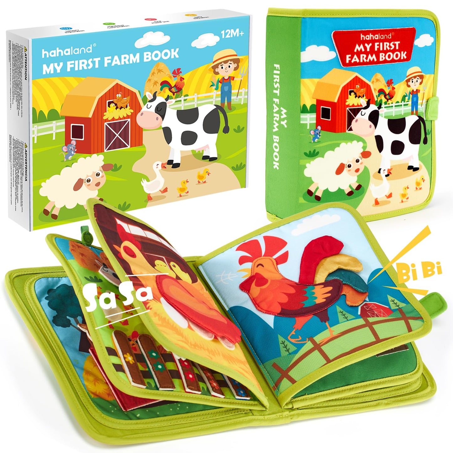 hahaland Busy Book for Toddlers 1-3 - Montessori Toys Busy Board for 1 Year Old Boy Gifts Girl Toys Educational Learning Quiet Activity Books Travel Toy One Year Old Birthday Christmas Toddler Gifts