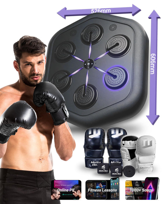 2025 Upgraded Smart Music Boxing Machine, Professional Online Boxing Lessons for Sculpting Fat Burning - 24H Standby, 160 Synced LED Lights, Wall-Mount Punching Bag for Home Gym (4th and 5th)