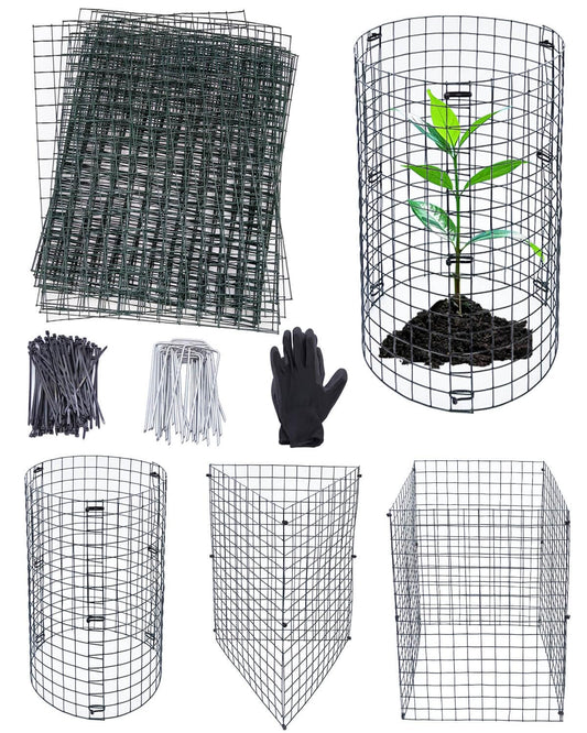 24Pcs Plant Protectors from Animals - Plant Cages for Outdoor Plants 11.8"x15.8" Metal Mesh Garden Protector for Flowers, Vegetables, to Stop Rabbits, Chickens and Squirrels