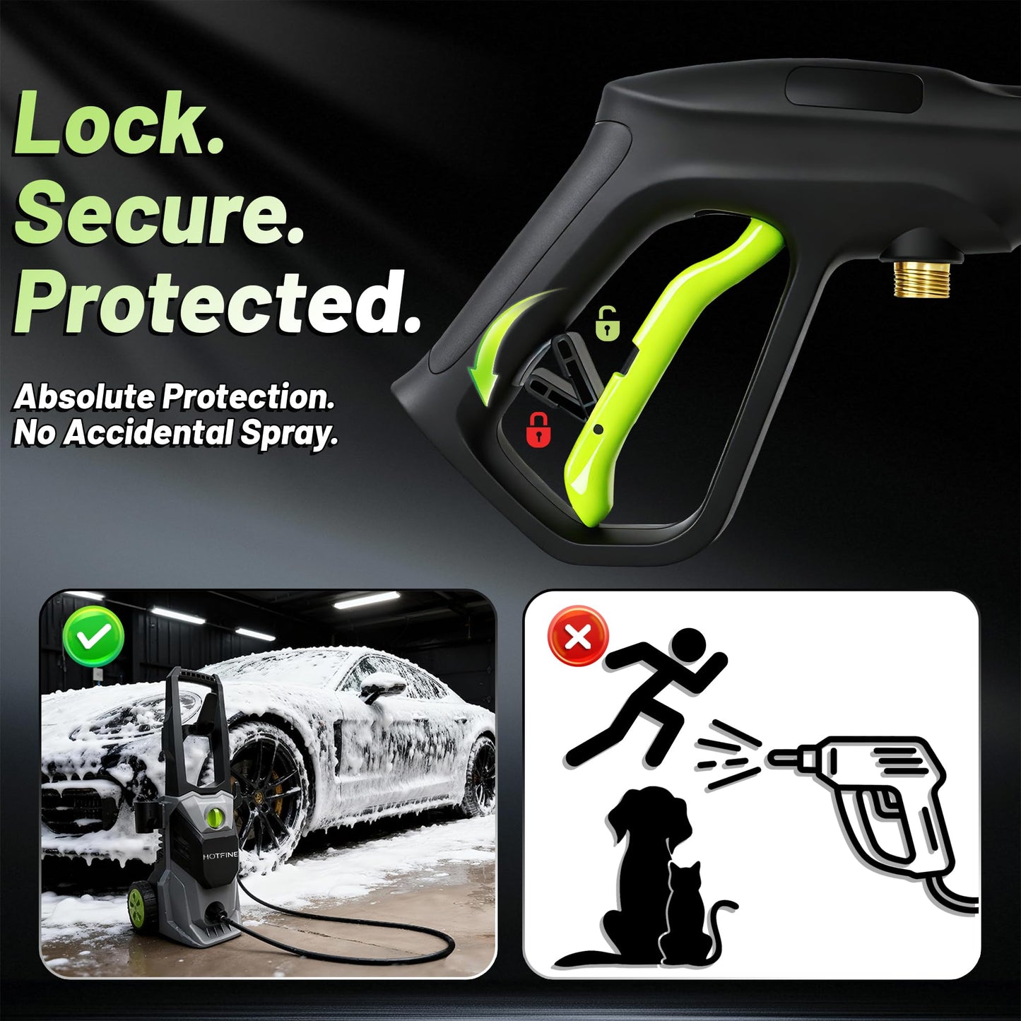 Pressure Washer, Power Washer with Foam Cannon High Pressure Washer for Cars, Decks, Fences, Patios and Driveway,Decks,High Pressure Cleaning Machine with 4 Nozzles