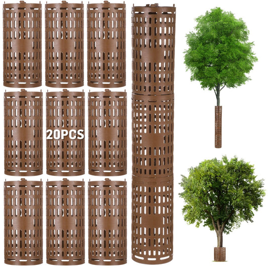 20 Pack Plant Tree Guard Protector, Tree Trunk Protector Around Trunk Bark, Saplings, and Vines, Expandable Mesh Tree Bark Protector 15 Inches Tall, Protect from Trimmers, Mowers, and Animals