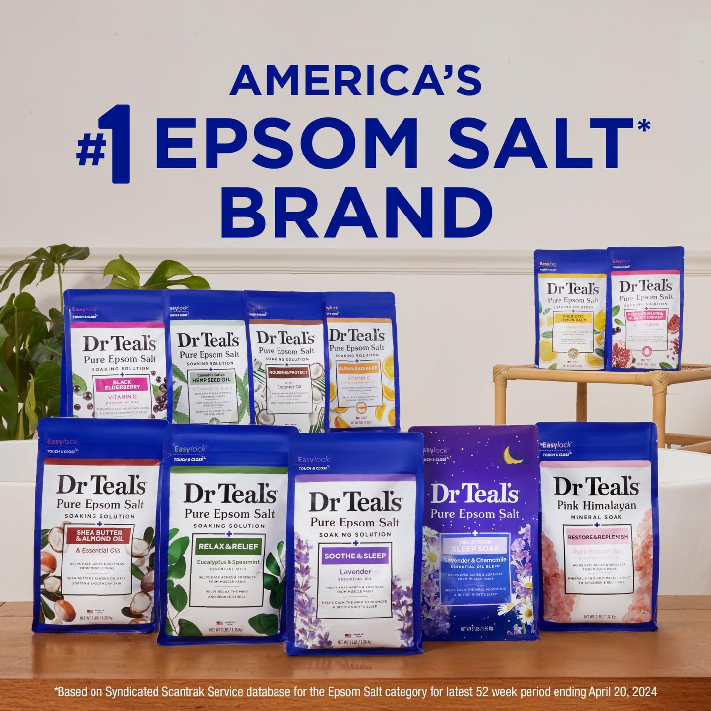 Dr Teal's Pure Epsom Salt Bulk Magnesium Sulfate USP, Fragrance Free, 19 lbs