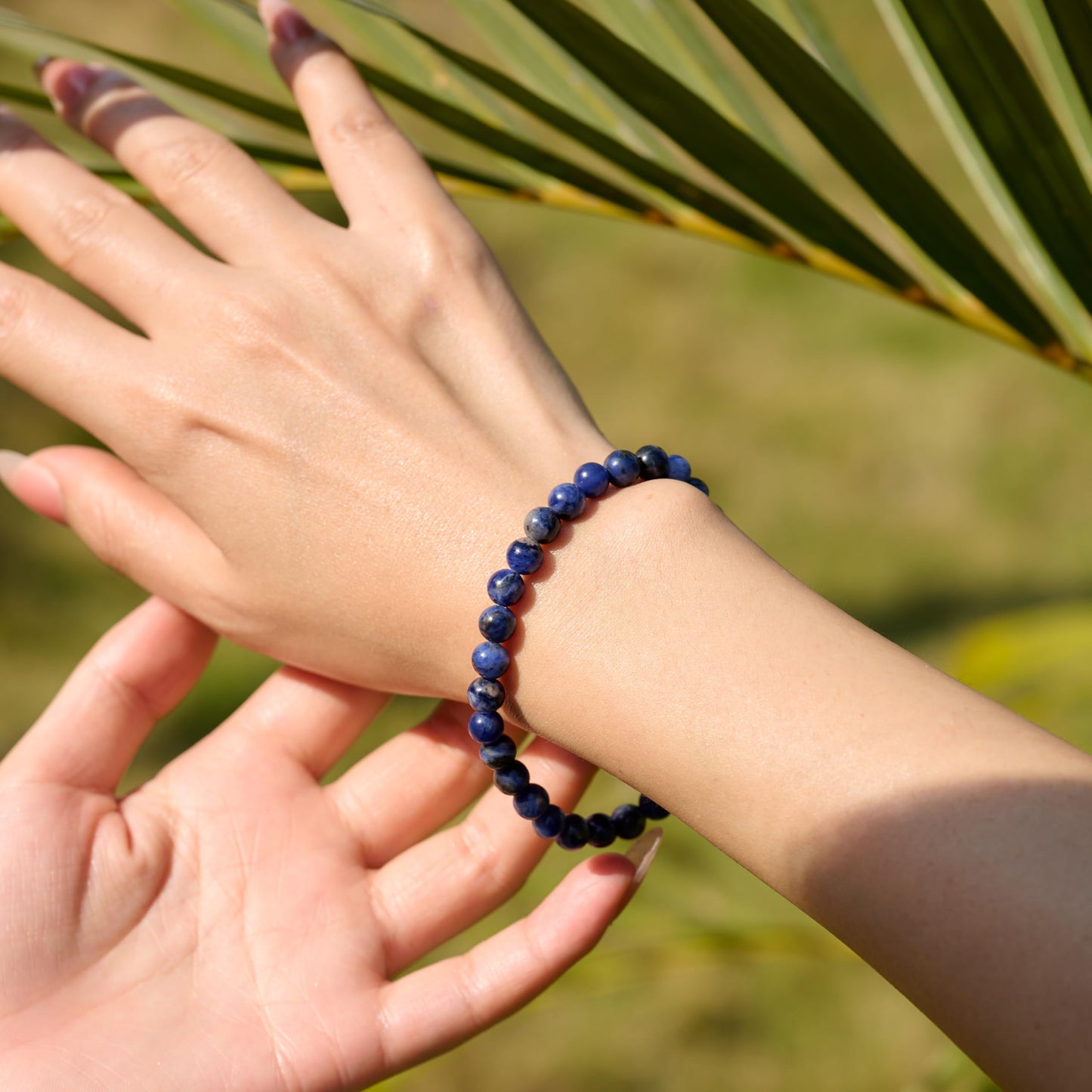 Bivei Sodalite - Logical Thinking - 6mm Beaded Bracelets for Women Handmade Semi Precious Natural Stone Stretch Elastic Jewelry for Women Yoga Protection Gifts
