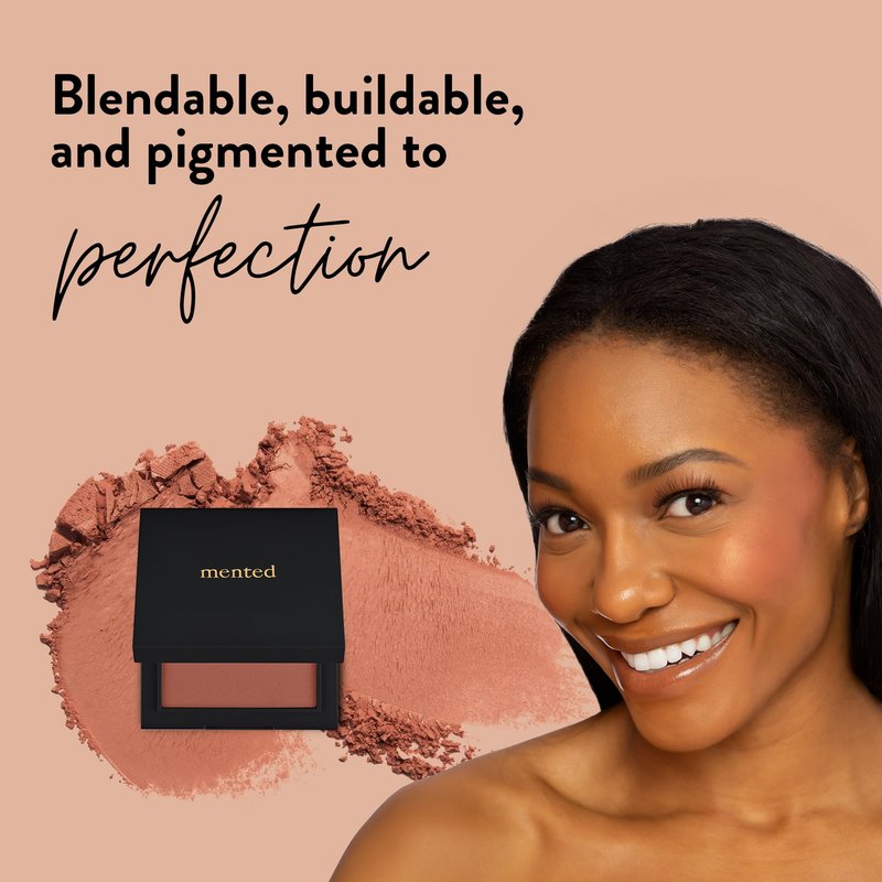 Mented Cosmetics Made in Italy, Cruelty Free Makeup, Vegan, Paraben Free, Shimmer Cheek Blush Palette for Face, Powder Face Blush for Women with Vitamin E, 0.2oz/7g, Clay too Much