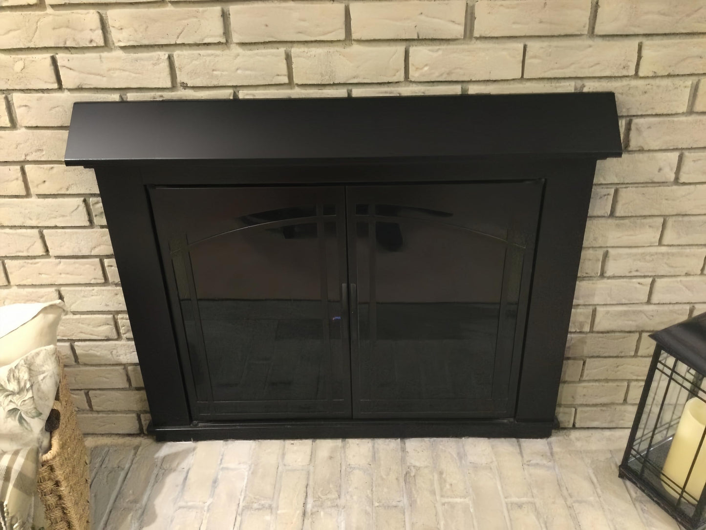 Americangaslogs Black Adjustable Fireplace Hood for 28 to 48" Harmony Burners Fireplace Hood Heat Shield （Patent Applied）