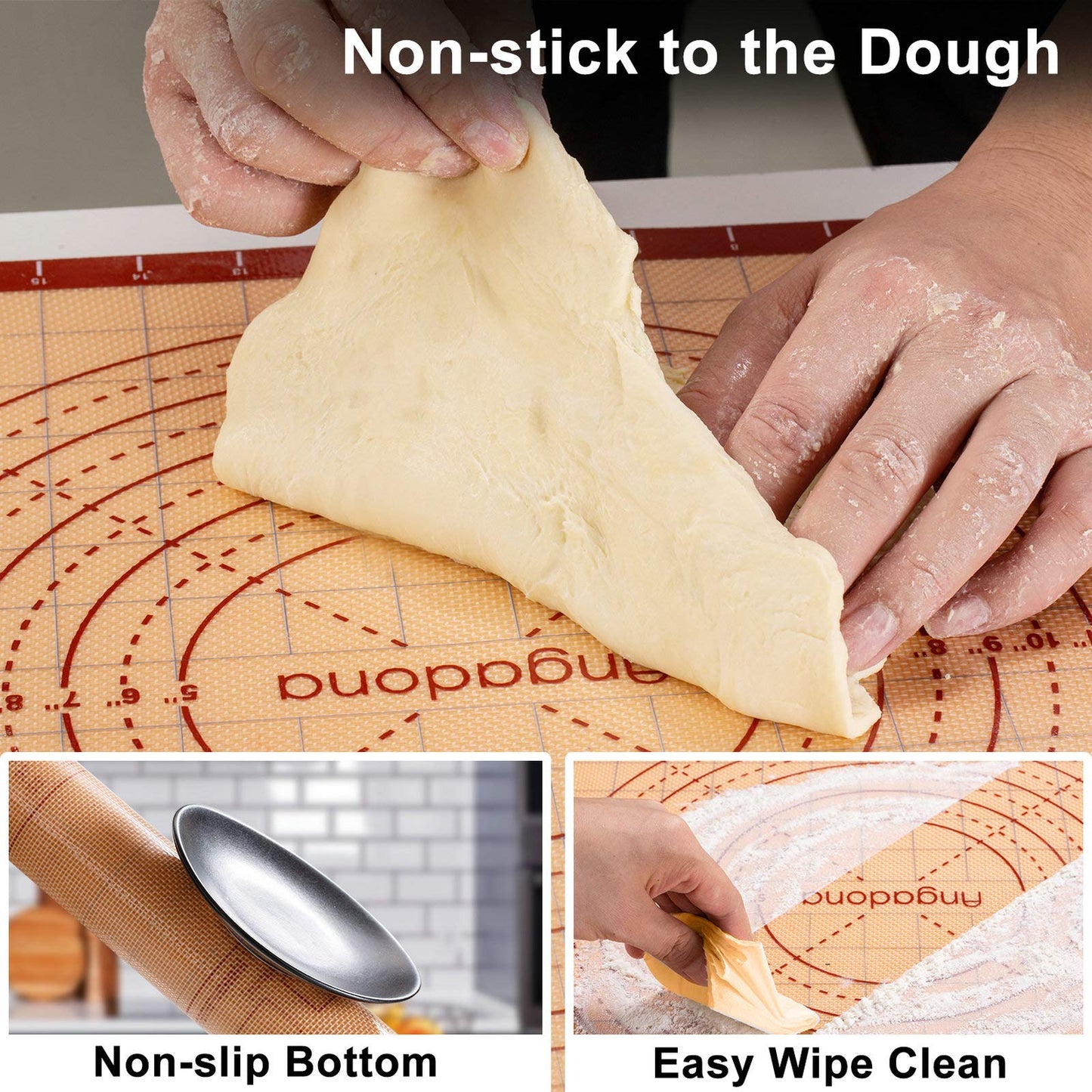 Biscuit Cutter,Pastry Cutter, Bench Scraper, Silicone Pastry Dough Baking Mat Set, Baking Tools and Accessories Kit