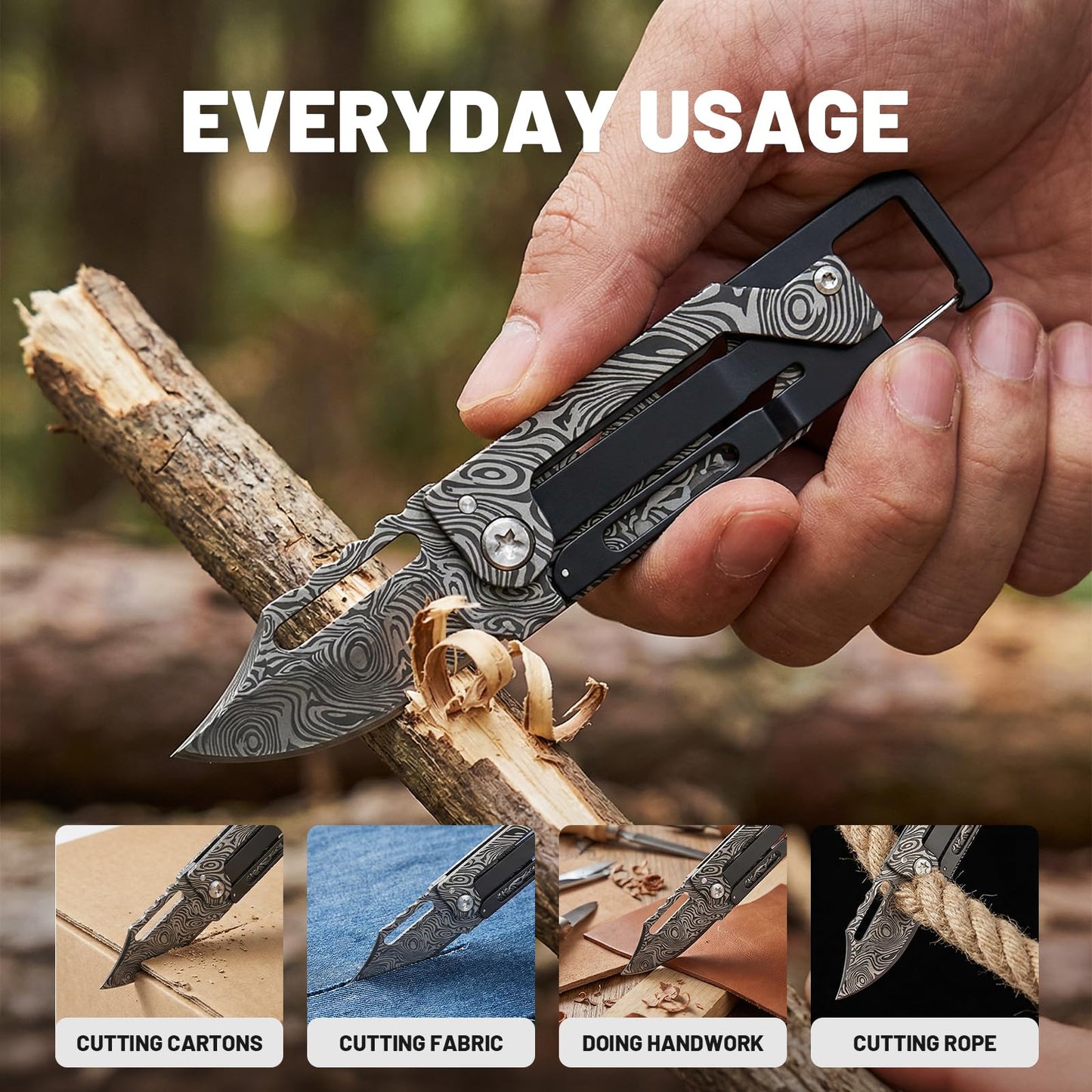 9-in-1 EDC Mini Multitool Knife, Folding Utility Knife, Screw Wrenches, Bottle Opener, Screwdriver, Small Pocket Knife For Outdoor, Camping, Hiking, Gifts For Men Women