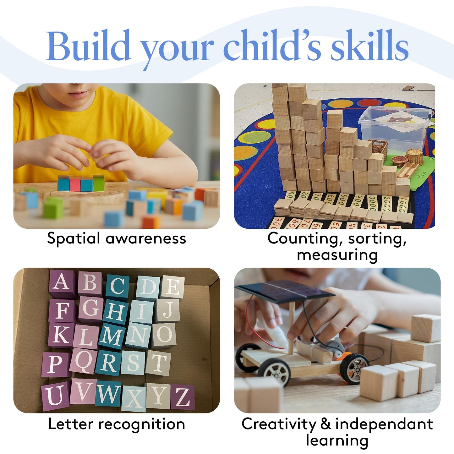 DIY Wood Cubes 1-inch, Pack of 50 Small Wooden Baby Blocks for Baby Shower, Wooden Blocks for Crafts, STEM, Building, and Blank Wood Dice, by Woodpeckers