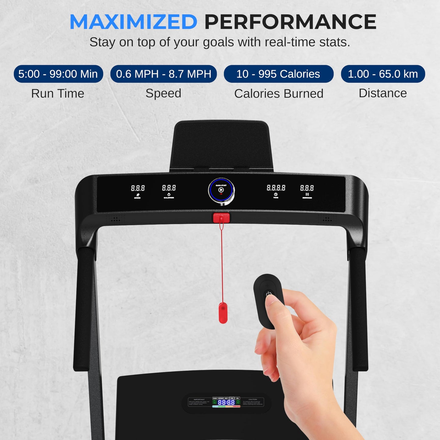 SereneLife 2 in 1 Foldable Treadmill & Walking Pad with Remote Control, Under Desk Storage, Speed 8.7MPH, 2.5HP, Bluetooth Integration,12 Exercise Programs, Walking or Jogging, 265lbs Capacity