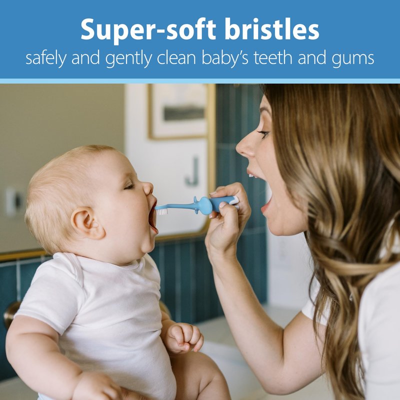 Dr. Brown's Infant-to-Toddler Toothbrush, Elephant, Blue, 0-3 Years