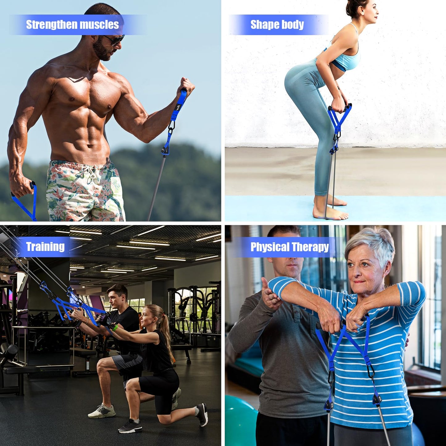 HPYGN Resistance Bands for Working Out，Heavy Exercise Bands Resistance Bands Set with Handles, Door Anchor, Legs Ankle Straps for Heavy Resistance Training, Fitness Weights Work Out at Home