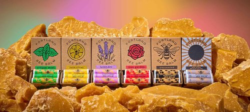 Portland Bee Balm All Natural Handmade Beeswax Based Lip Balm, Oregon Mint 24 Count