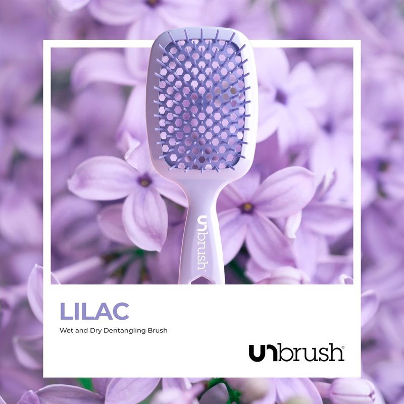 FHI Heat UNbrush Detangling Brush for Pain-Free Brushing on All Wet or Dry Hair Types — Durable DuoFlex Anti-Static Bristles, Lightweight Handle, Vented Hair Brush, Lilac Light Purple