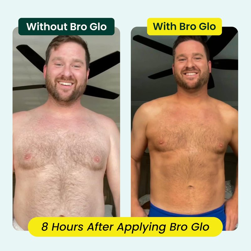 Bro Glo Darker Self Tanner for The Boys - Quick Application Easy Sunless Tan For Face and Body Oil Free Water Based Faster Skin Drying Natural Sun Kissed Bronze Color Perfect Men (Body Foam)