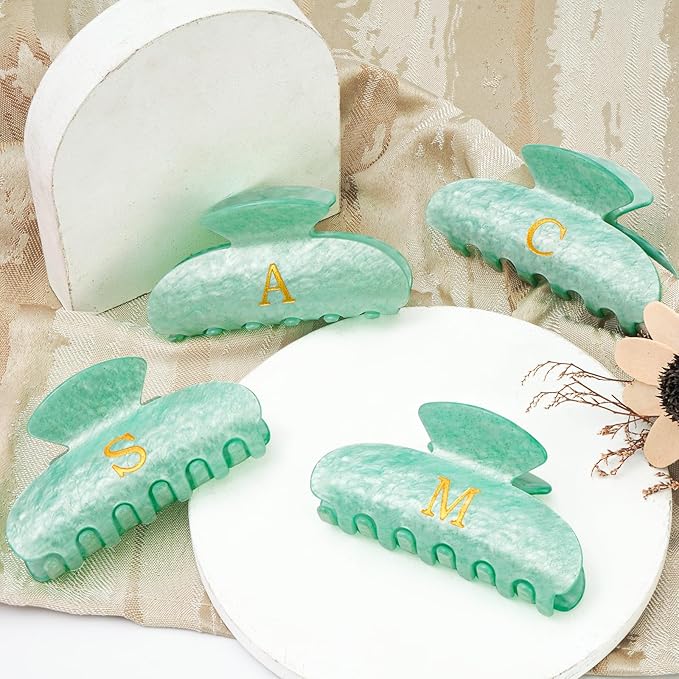 Christmas Gifts for Teenage Girls Birthday Gift for Girls Cute Hair Clips Initial Claw Teacher Gifts for 3 4 5 6 7 8 9 10 11 12 13 Year Old Girl Christmas Gift for Women - Green,S
