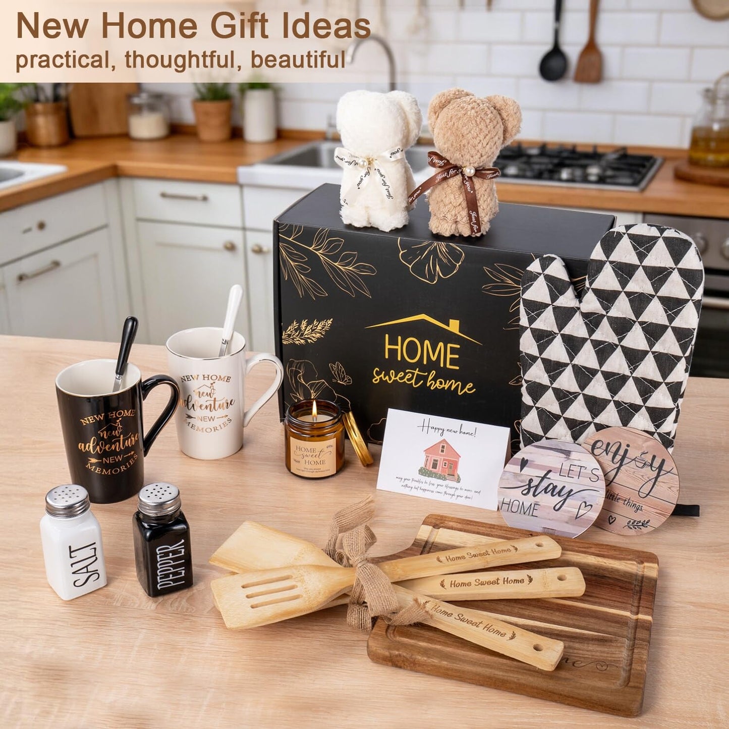 19Pcs House Warming Gifts New Home, New Home Essentials For Couple, Women, Homeowners, Neighbor, First Apartment Gift, Prefect For Newly Wed, Anniversary, Bridal Shower, Housewarming, Mr And Mrs Gifts