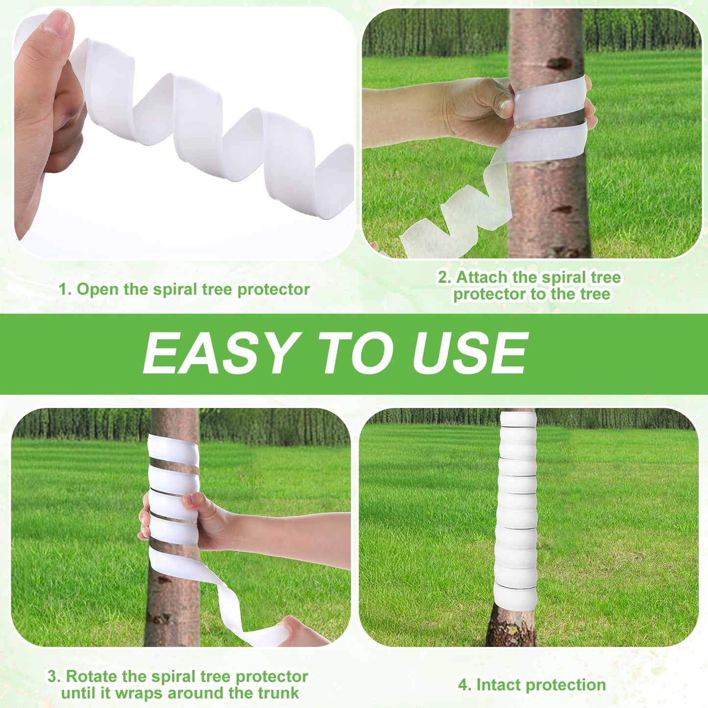Tolare 20 PCS Tree Trunk Protector Guard Spiral Wrap Tubes, Plastic Bark Shields for Young Saplings - Effective Tree Protectors from Animals Deer Rabbits Rodents (White)