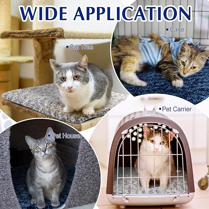 4 Pack Self Warming Cat Pads Self Heating Cat Mat Washable Homeless Dogs Thermal Pads Kennel Pad Reflects Body Heat Warm Crate Bed Mat for Indoor Outdoor Pet