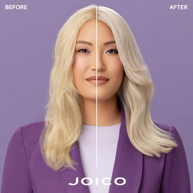 Joico Color Balance Purple Conditioner, 1.7 Fl Oz, For Cool Blonde, Gray Hair, Eliminates Brassy Yellow Tones, Boosts Vibrancy & Shine, UV Protection, With Rosehip Oil & Green Tea Extract