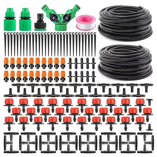 98.5FT Drip Irrigation System Kit, 149PCS Automatic Micro Drip Irrigation Kit for Garden Greenhouse, Adjustable Watering System for Flower Bed, Patio & Lawn, DIY Plant Self-Watering Garden Hose