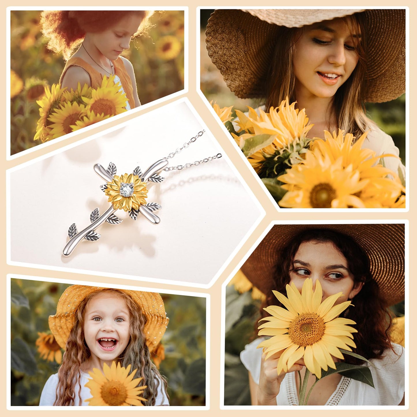 AENEAS Valentines Day Gifts for Women Sunflower Cross Necklaces for Women 925 Sterling Silver Sunflower Pendant Necklace Faith Christian Jewelry Anniversary Birthday Gift for Wife Mom Her